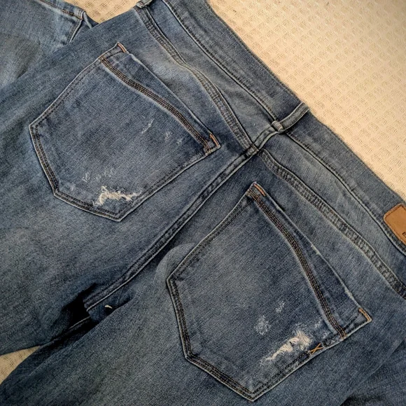 Express Blue Boot Cut Jeans with Vintage Distressing - Picture 6 of 6